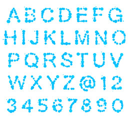 ABC alphabet made of blot spots