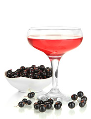 Jelly with fresh berries isolated on white