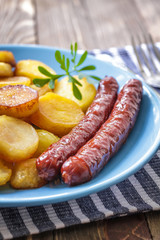 Sausages with potato