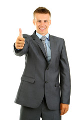 Young businessman isolated on white