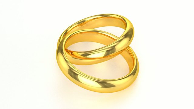 Realistic Golden Wedding Rings