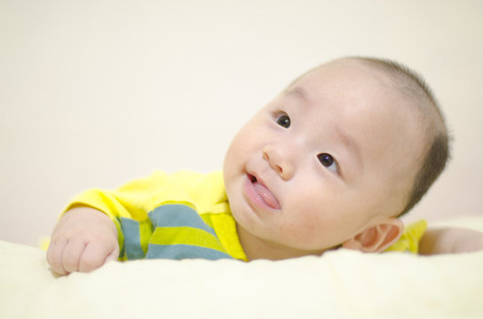Cute infant smiling