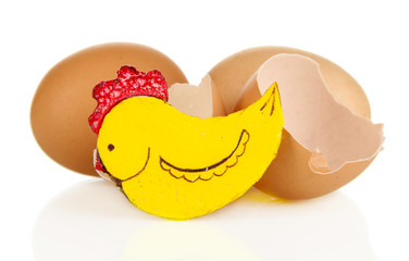 Brown eggs isolated on white