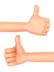 3d render of a hand with thumbs up
