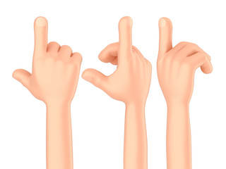 3d render of a hand pointing