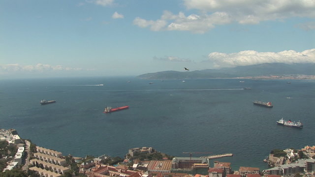 Ships in the strait of Gibraltar