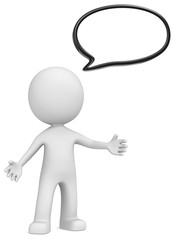 Speech Bubble.The Dude and Speech Bubble.Copy space.