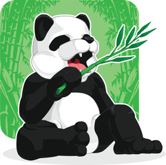 Panda Eating Bamboo Leaves