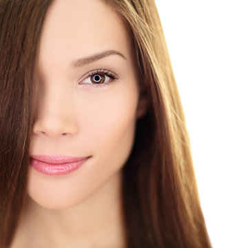 Hair care beauty woman with long hair - brunette