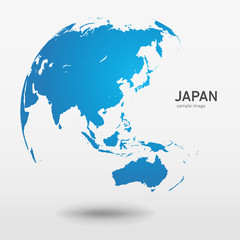 Naklejka premium Earth / Global / Japan