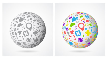 social media icon abstract sphere