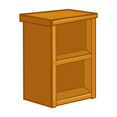 wooden lockers isolated illustration