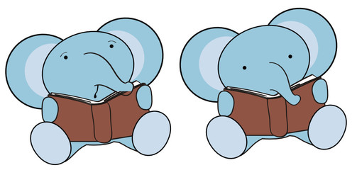 elephant baby cartoon reading set