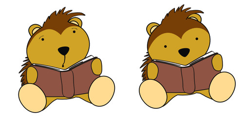 porcupine baby cartoon reading set