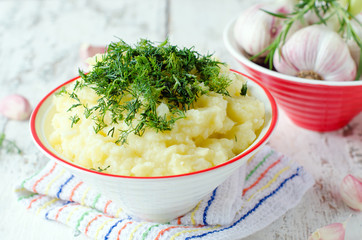 .Mashed potatoes or baked with garlic