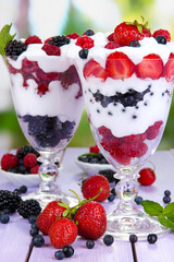 Natural yogurt with fresh berries