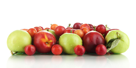 Assortment of juicy fruits, isolated on white