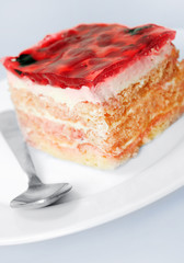 Cake with strawberry cream