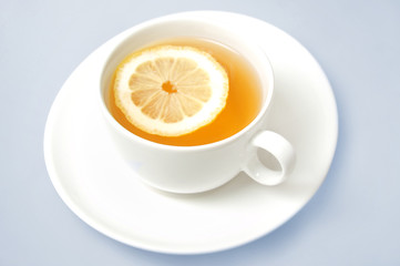 Cup of tea with lemon