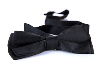 Black bow tie isolated on white
