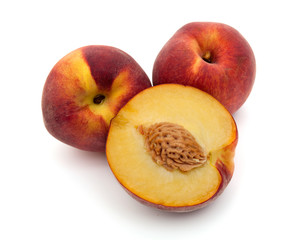 peach fruit isolated on white