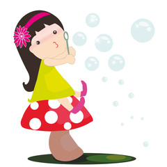 Girl with soap bubbles