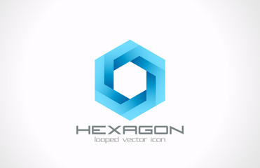 Logo hexagon abstract. Business technology science theme - 54876874