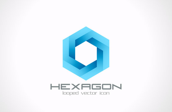Logo hexagon abstract. Business technology science theme