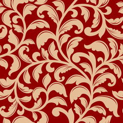 Seamless pattern with decorative flourishes