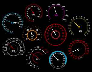 Fototapeta premium Speedometers set