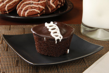 Cream filled cupcake