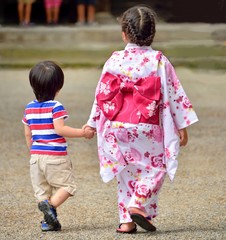 二人で歩く