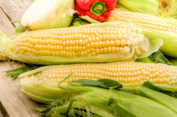 Ingredients for making corn salsa