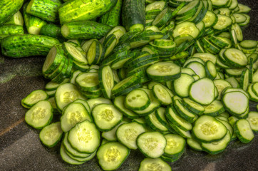Freshly sliced pickles or cucumbers