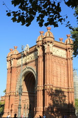 Fototapeta na wymiar Triumphal arch Arc de Triomf Borne quarter Barcelona