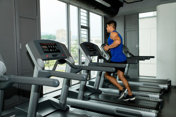 Exercising on a treadmill