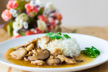 Mixed Seafood Basil with rice