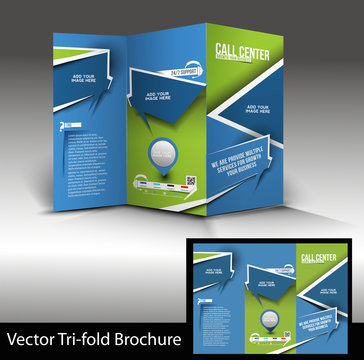 call center tri-fold brochure design