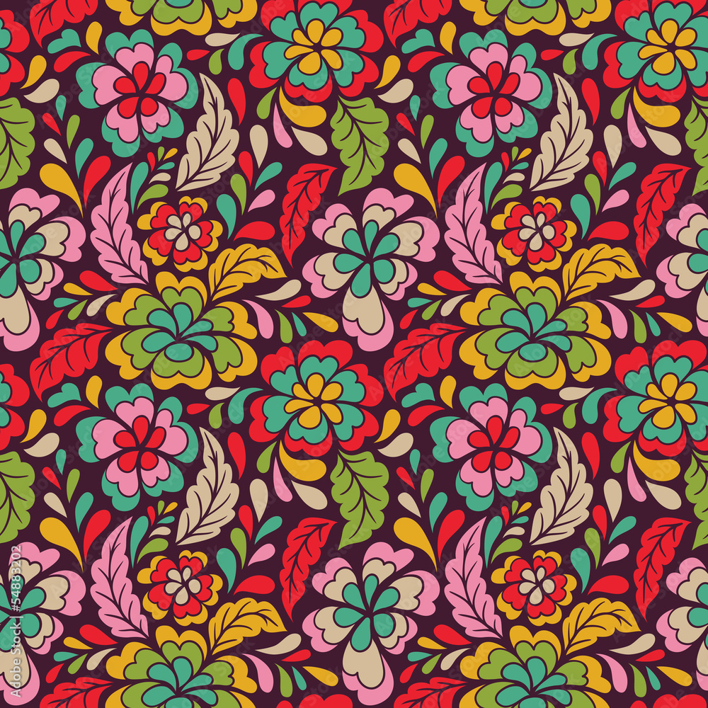 Aufkleber Seamless floral pattern