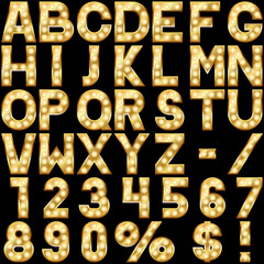 Golden alphabet with show lamps - 54883463