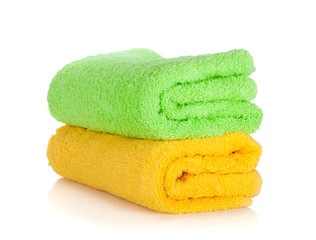 Green and yellow towels