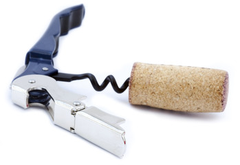 Isolated Bottle Opener with Wine Cork