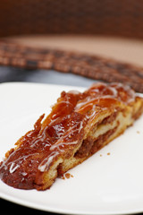 Close up piece of pie