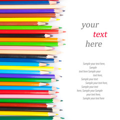 Collection of colored pencils & text