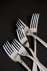 Fourchette, cuisine, ustensile, objet, groupe, lot, métal