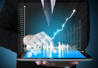 touch screen ,touch- tablet in hands