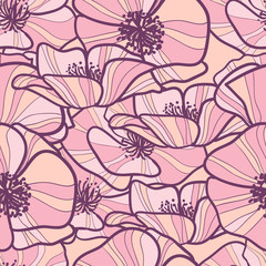 Fototapeta na wymiar seamless pattern with poppy