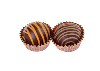 chocolate candy truffles assortment isolated