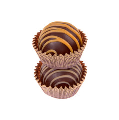 chocolate candy truffles assortment isolated