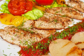 Tasty fish pike perch fillet